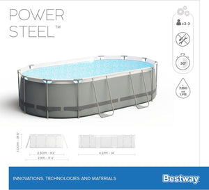 Bestway Power Steel Oval Zwembad 427 X 250 X 100 Cm