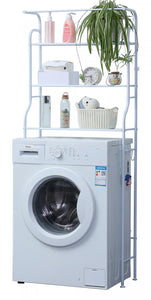 3-laags wasmachine- en badkameropbergrek met handdoekhanger Wit