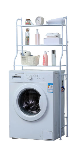 3-laags wasmachine- en badkameropbergrek wit