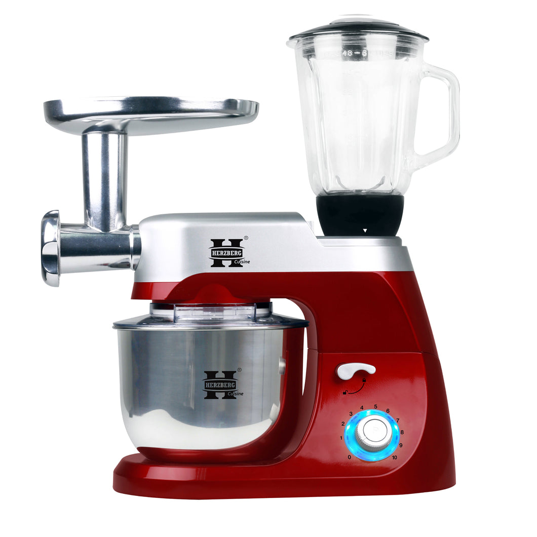 Herzberg Cooking Herzberg Hg-5029: 3 In 1 800 W Standmixer Met Planetaire Slagkracht Rood