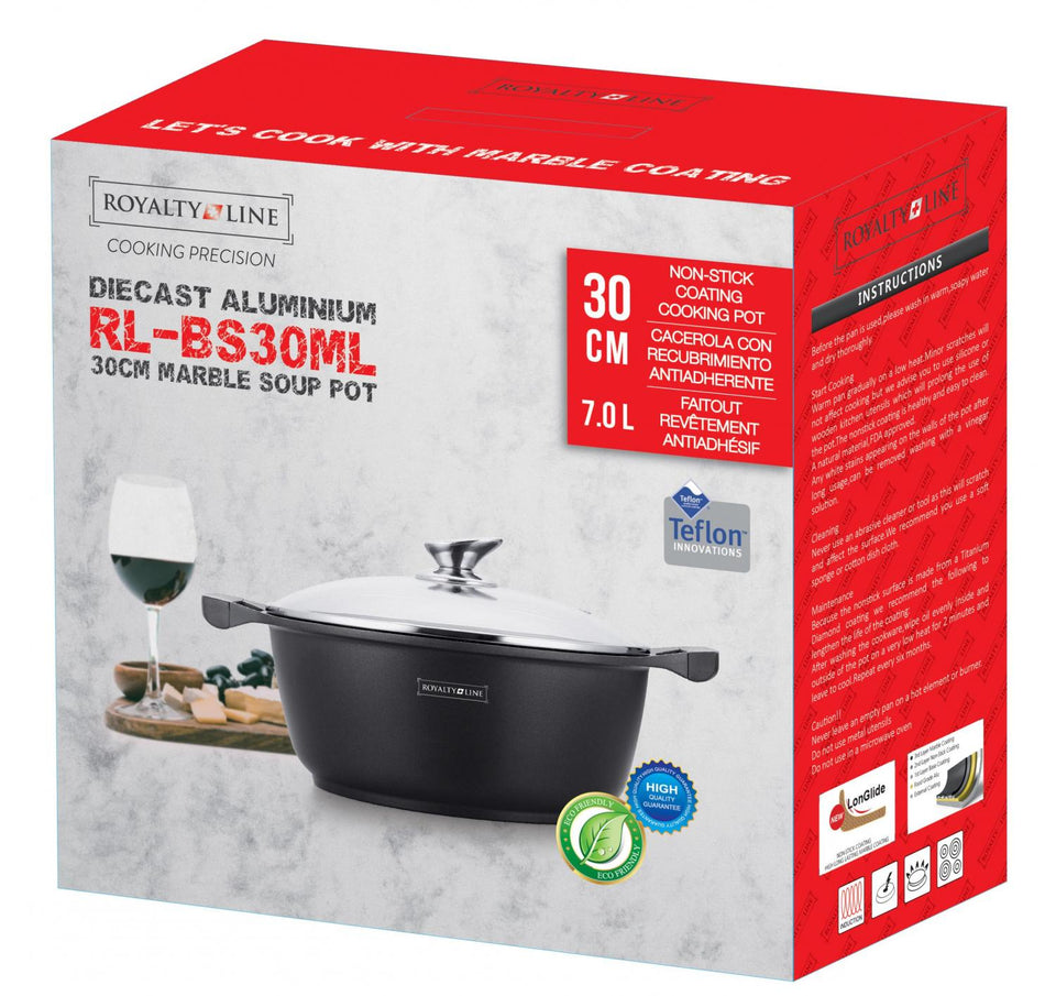 Royalty Line Rl-Bs30M: Marmeren Kookpot & Braadpan - 30Cm