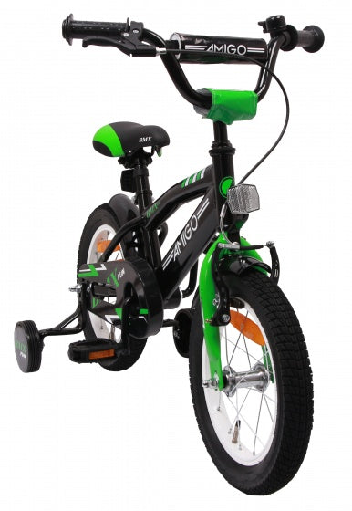 Amigo Bmx Fun 14 Inch 21 Cm Jongens Terugtraprem Groen/Matzwart