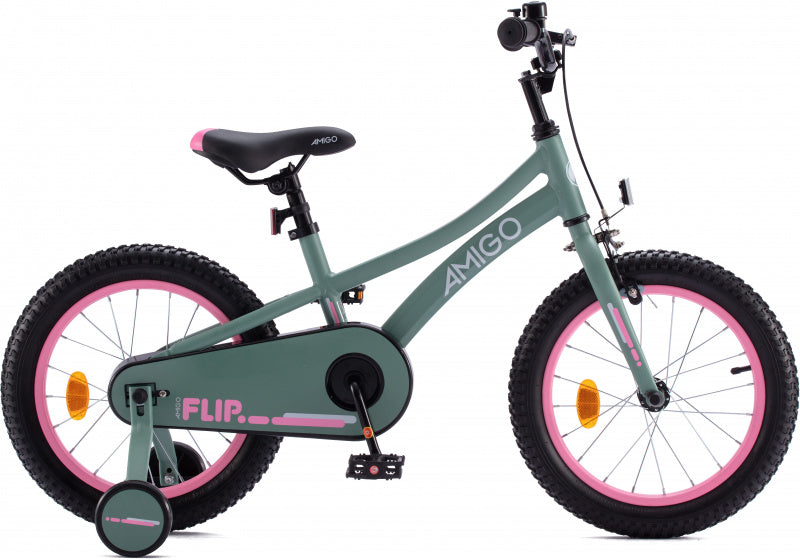 Amigo Flip 16 Inch 25 Cm Jongens Terugtraprem Donkerblauw/Geel