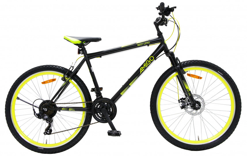 Amigo Next Level 26 Inch 47 Cm Unisex 21V V-Brakes Zwart/Geel