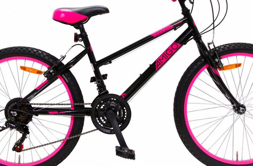 Amigo Power 26 Inch 42 Cm Meisjes 18V V-Brakes Zwart/Roze