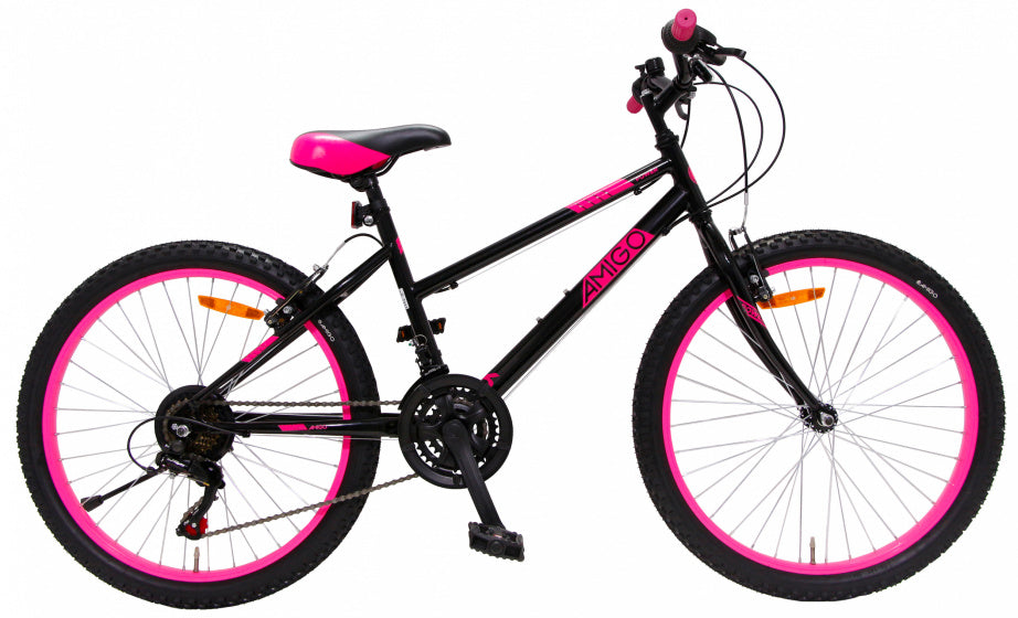 Amigo Power 26 Inch 42 Cm Meisjes 18V V-Brakes Zwart/Roze