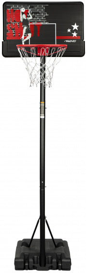 Avento Basketbalpaal Hot Shot 190-260 Cm Rvs Zwart 6-Delig