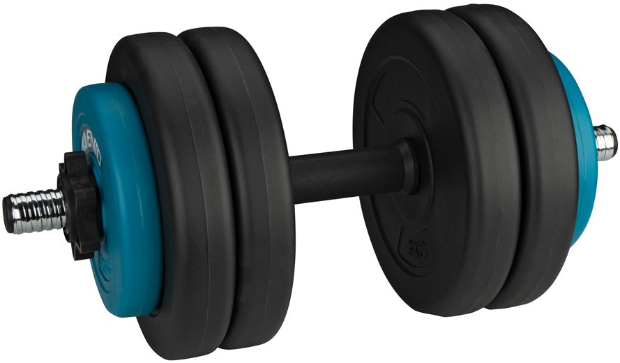 Avento Halterset 35 Cm 15 Kilo Staal Zwart/Chroom 9-Delig