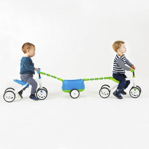 Chillafish Quadie Loopfiets Met Trailer Jongens Blauw/Groen