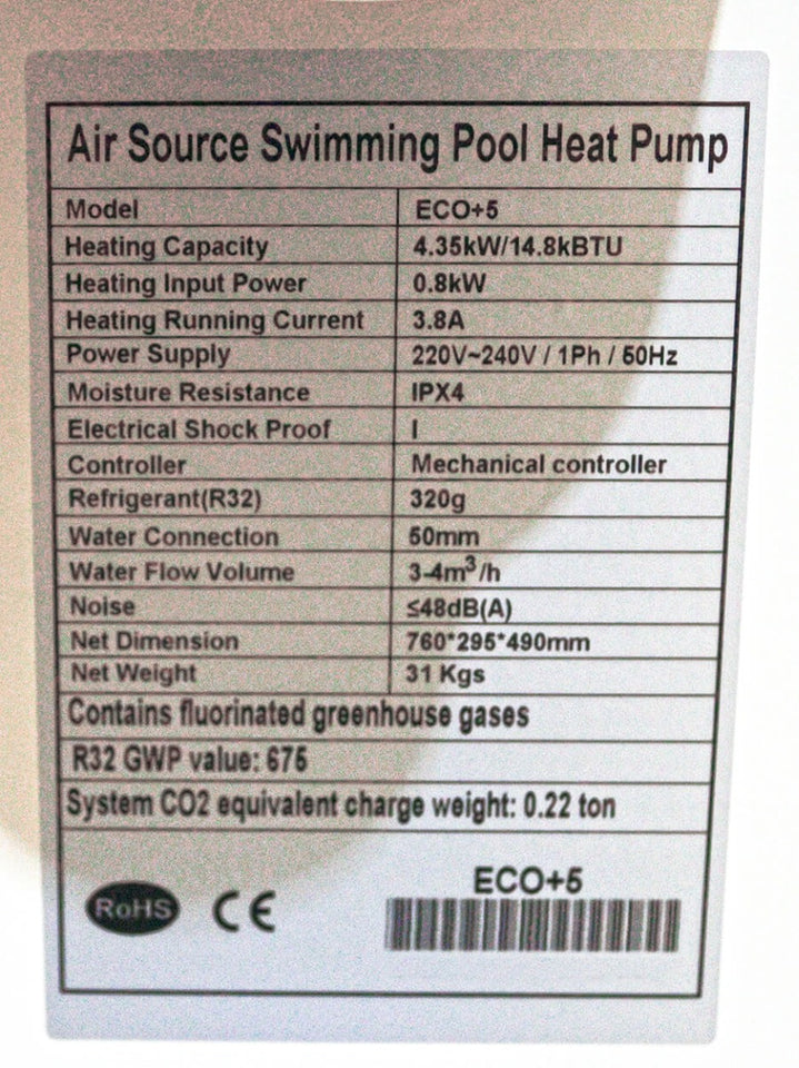 Comfortpool Zwembad Warmtepomp Eco+ 5