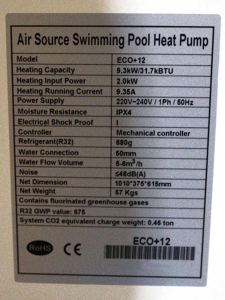 Comfortpool Zwembad Warmtepomp Eco+ 12