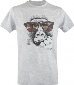D.five T-Shirt Monkey With Glasses Heren Katoen