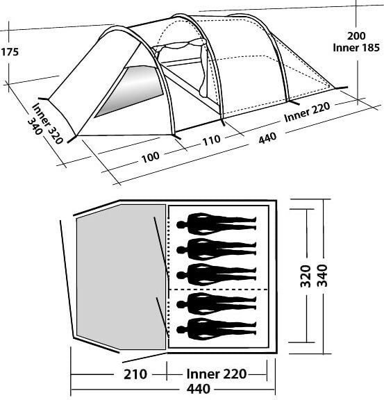 Easy Camp Tornado 500 Opblaasbare Tent 5 Persoons