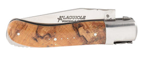 Fontenille Pataud Zakmes Gentleman 18,5 Cm Rvs/Hout Zilver/Bruin