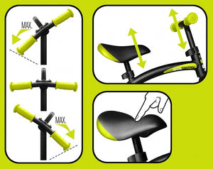 Skids Control Loopfiets 10 Inch Junior Zwart/Groen