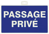 Taliaplast Bord Passage Privé 33 X 22,8 Cm Blauw
