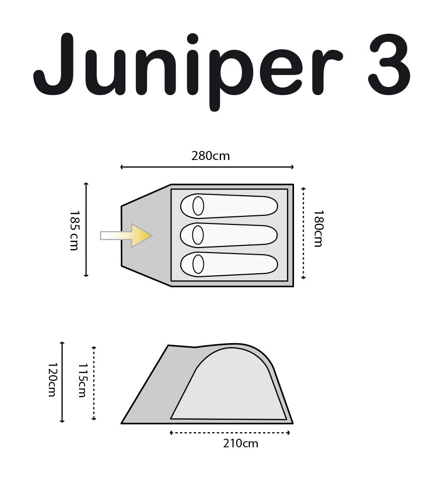 Highlander Juniper 3 Tent Deep Blue