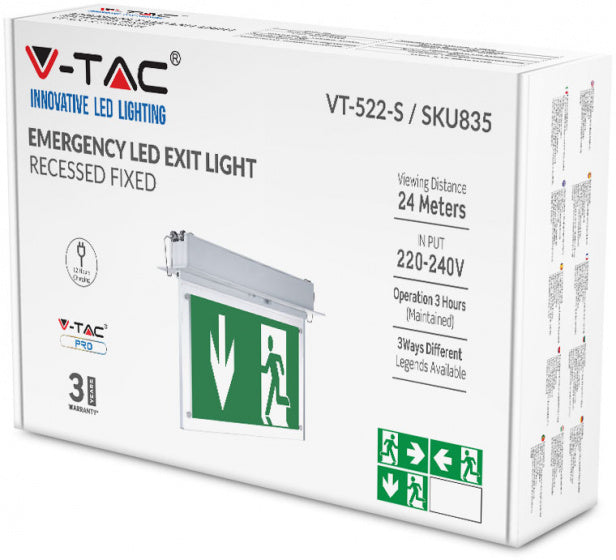 V-Tac Noodverlichting Vt-522-S 2W 6000K 140Lm 33,5 Cm Wit/Groen