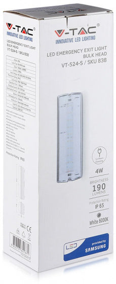 V-Tac Noodverlichting Vt-524-S 4W 6000K 35 X 12 X 8 Cm Wit/Groen