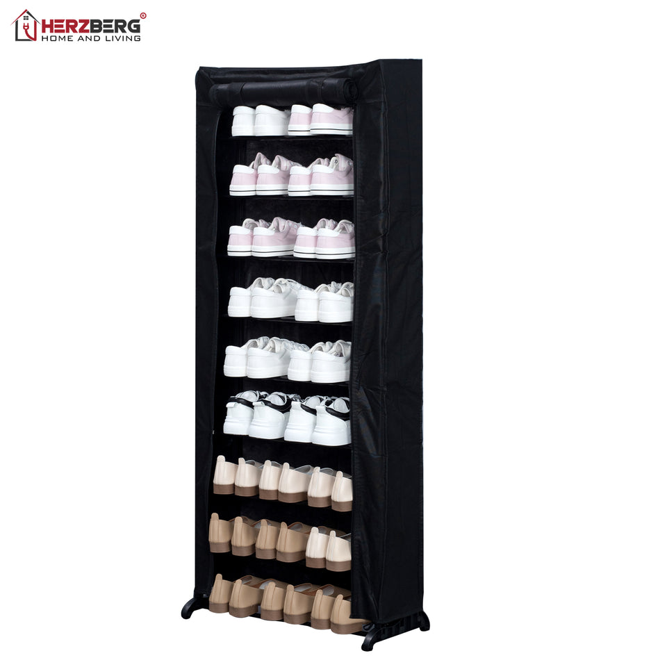 Herzberg Home & Living Herzberg Hg-8076: Organisator Voor Kleine Schoenenrek Met 9 Niveaus Zwart