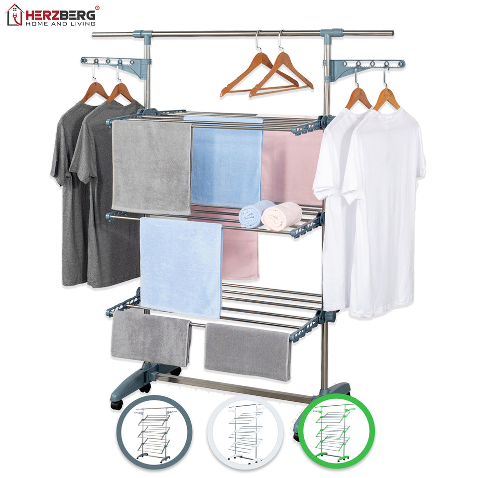 Herzberg 3-Tier Kleding Wasserij Droogrek Grijs