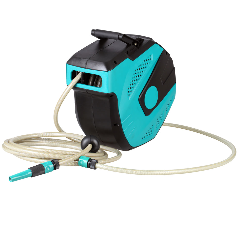 Herzberg Hg-8026: Automatische Waterslanghaspel Van 15 M Met Pp-Montage