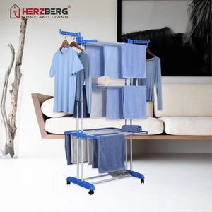Herzberg Home & Living Herzberg Hg-8034Blu: Moving Clothes Rack - Blauw
