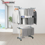 Herzberg Home & Living Herzberg Hg-8034Gry: Moving Clothes Rack - Grijs