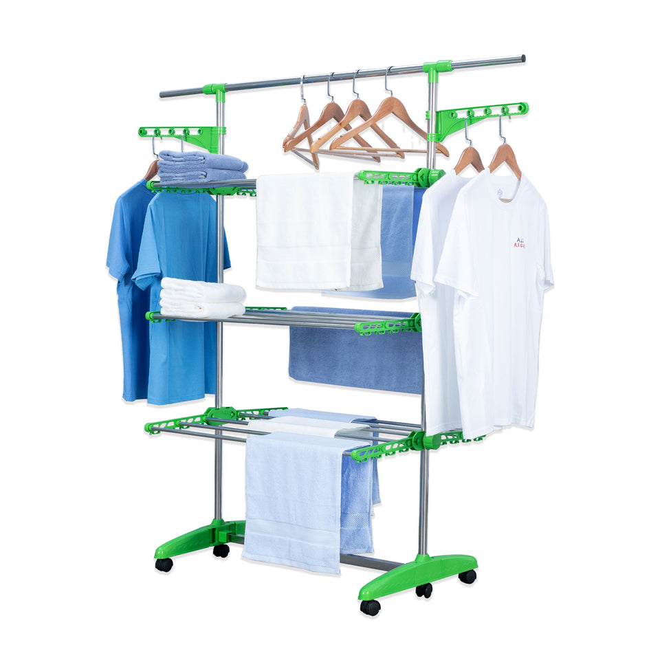 Herzberg 3-Tier Kleding Wasserij Droogrek Groen
